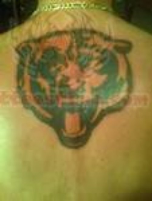 Chicago Bears Tattoo On Back